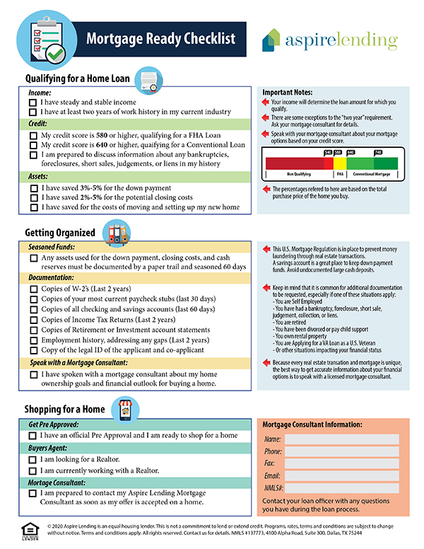 Mortgage Ready Checklist